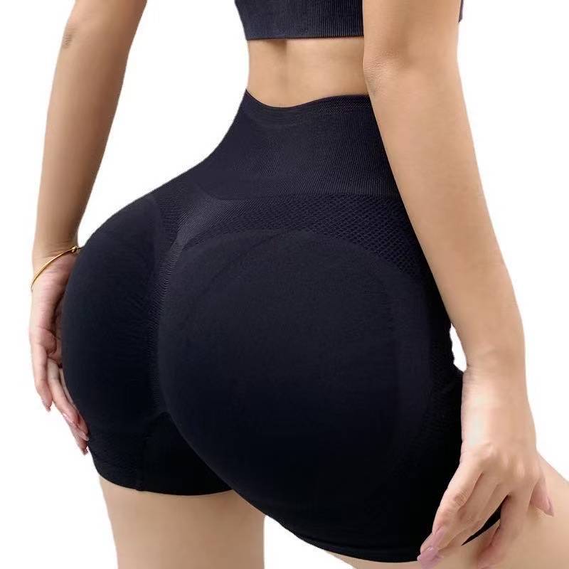 Shorts de Yoga Mujer Alta Cintura Levanta Glúteos Control Abdomen Elásticos Ajustados Anti-Exposición Secado Rápido Fitness