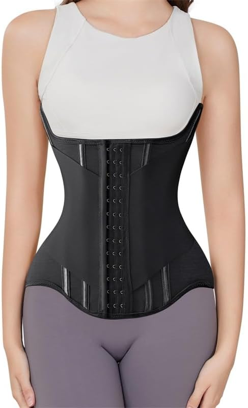 Faja moldeadora de cintura para mujer: faja doble para control de abdomen y espalda.