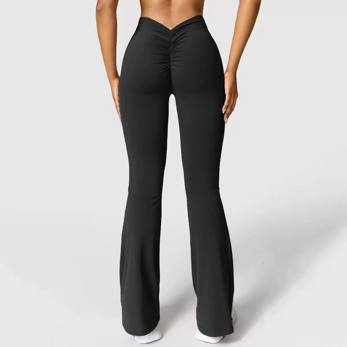 Leggings Mujer Pierna Ancha Acampanados Cintura Alta Levanta Glúteos Sin Costura Frontal Fitness Casual